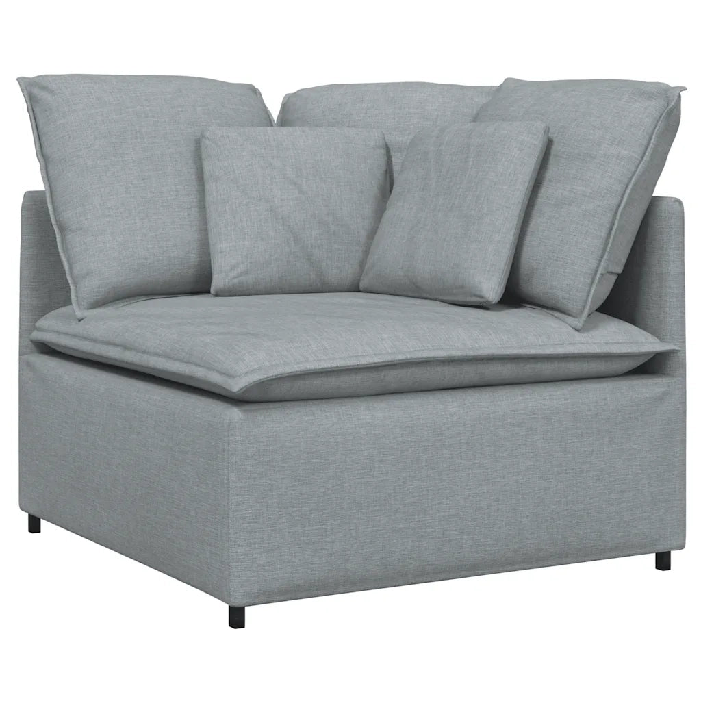Divano Modulare con Cuscini in Tessuto Grigio Chiaro 3321267