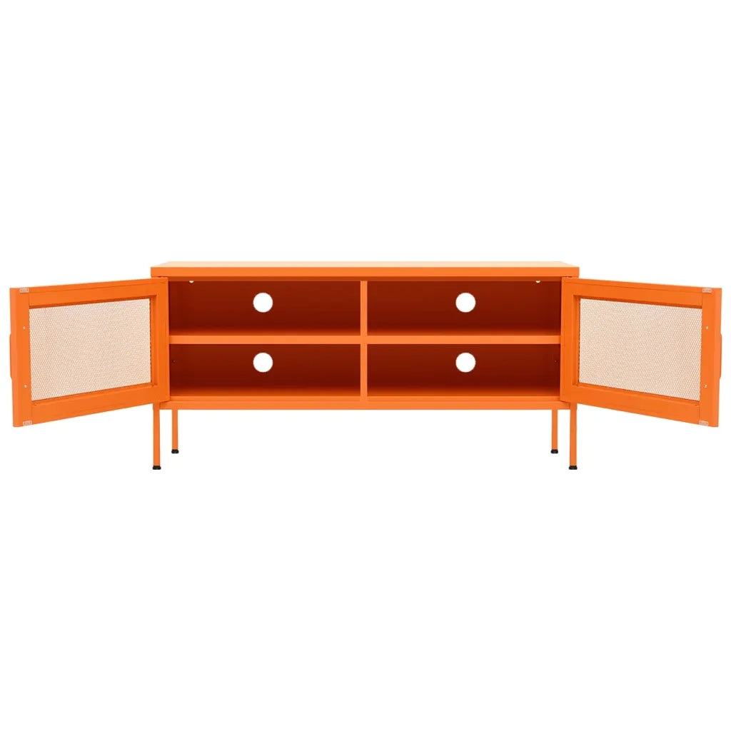 Mobile TV-Credenza per TV Arancione 105x35x50 cm in Acciaio