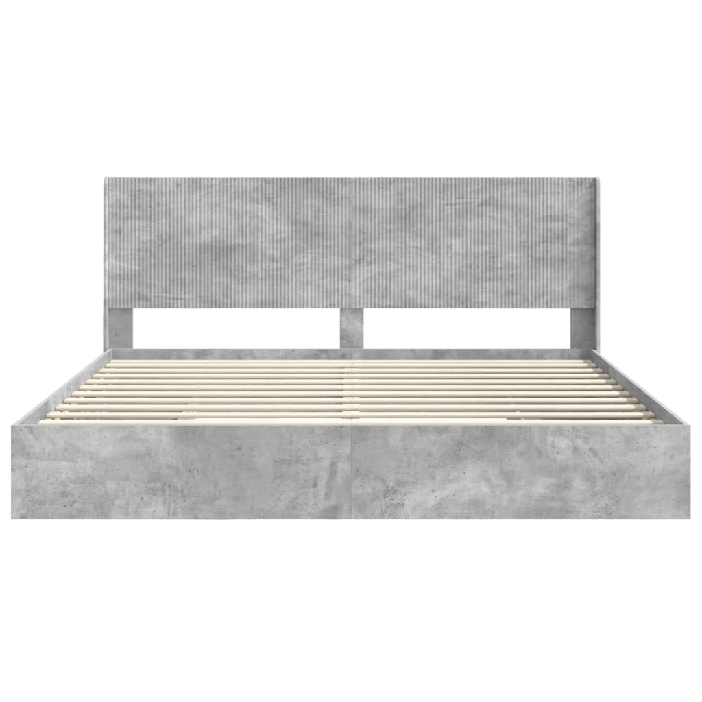 Struttura del letto con stoccaggio e testata Grigio Cemento 3413998