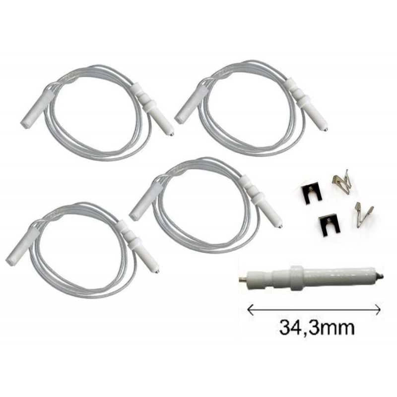 KIT 4PZ CANDELETTE SCINTILLA PIANI COTTURA ARISTON 343MM FRANKE SMEG NARDI - UNIVERSALE
