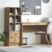 Scrivania con cassetto con lo scaffale 2 pcs Rovere artigianale 3337336