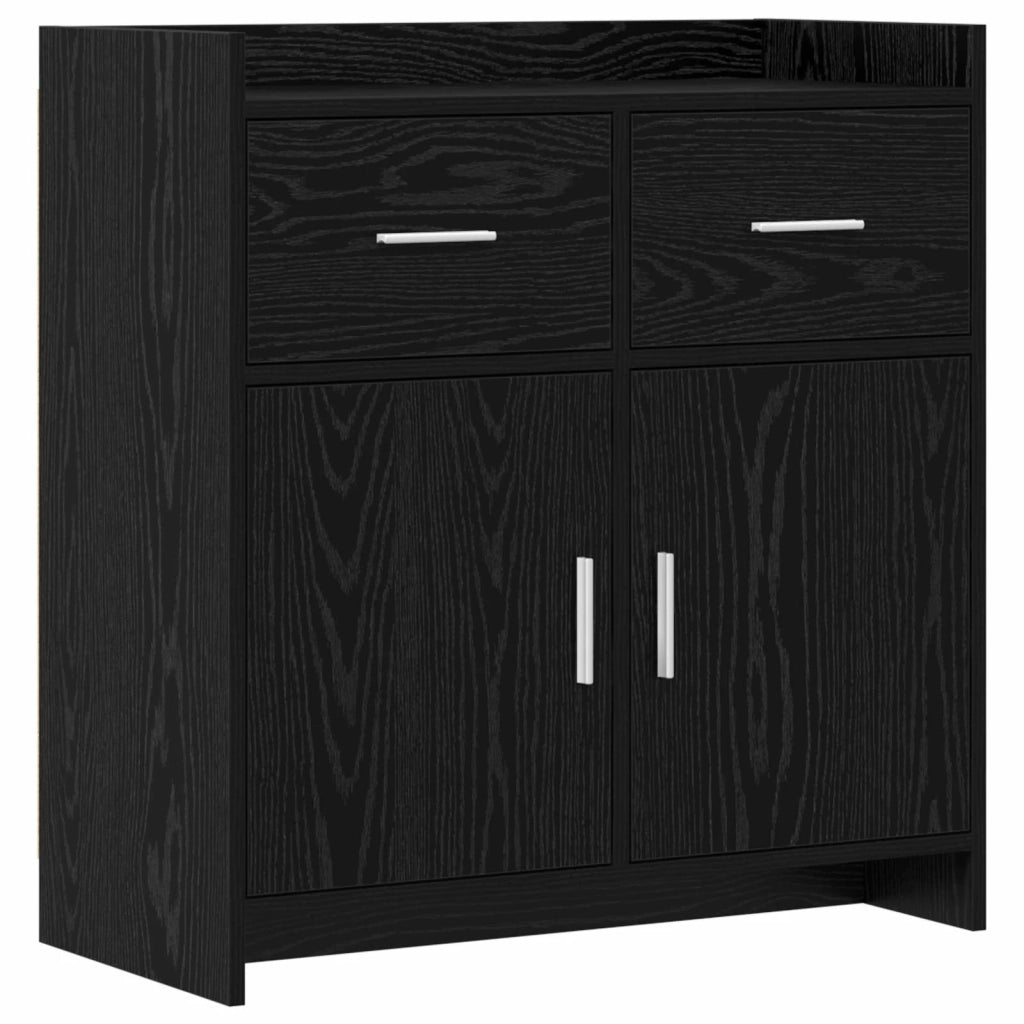 Credenza Rovere Nero 75 x 36 x 80 cm Legno ingegnerizzato 8011116