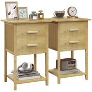 Comodino con 2 cassetti ¨C Xylo ¨C bamb¨´ naturale, 40x34x60 cm