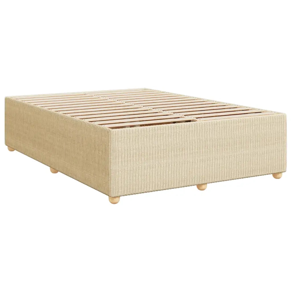 Giroletto a Molle con Materasso Crema 140x19 cm in Tessuto 3289770