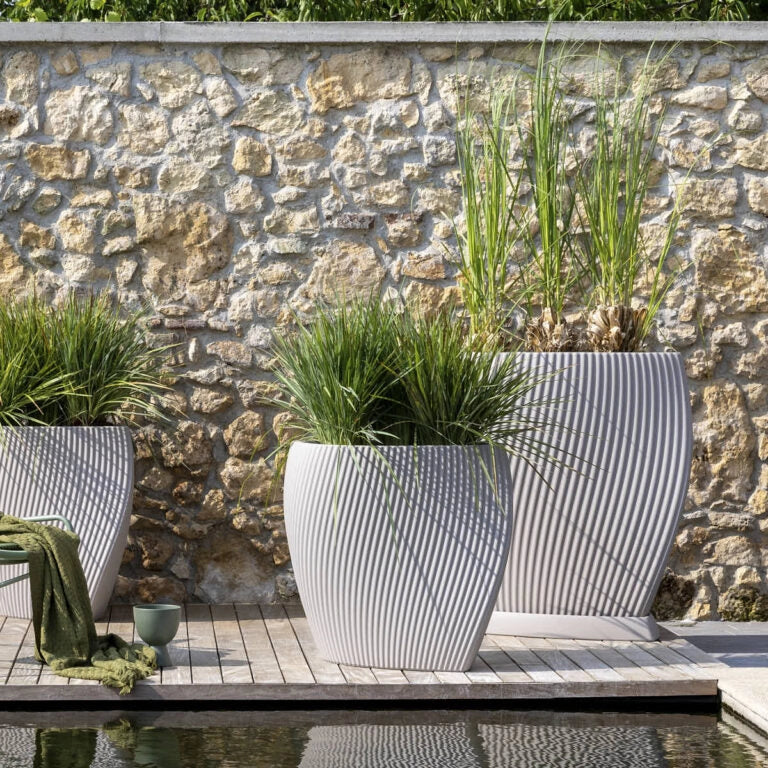 Vaso Veca Eclipse 72 cm – Design moderno per interno ed esterno Colore: Bianco
