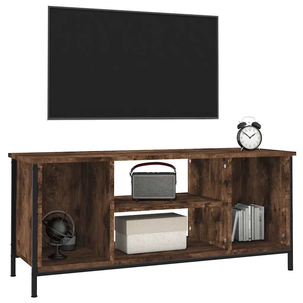 Mobile TV Rovere Fumo 102x35x45 cm in Legno Multistrato 826287