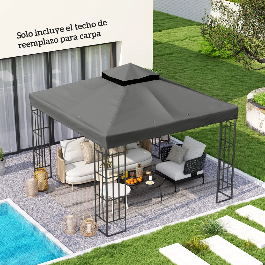 Toldo da giardino 3x3 m con protezione UV ¨C Minimal ¨C grigio scuro