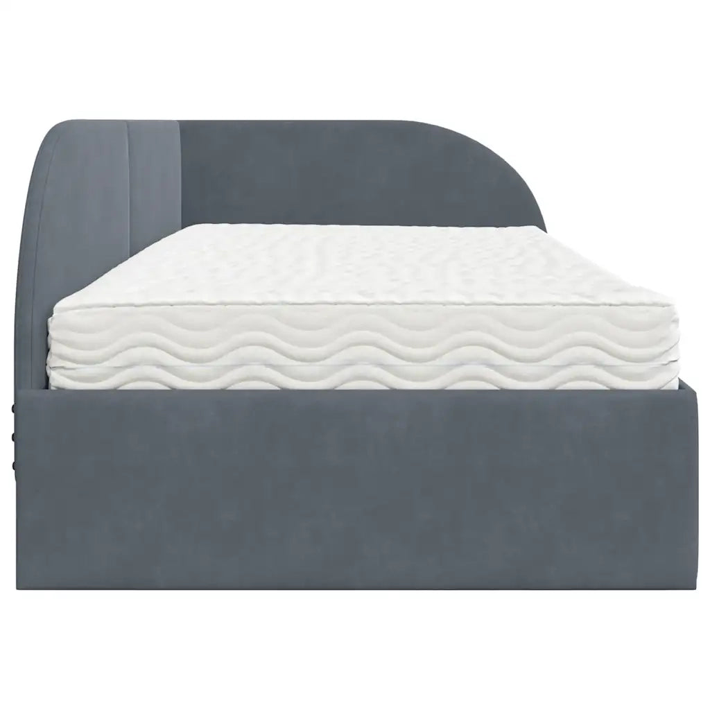 Struttura Letto Angolare con Materasso 2 pz-Giroletto con materasso Grigio Velluto 462991