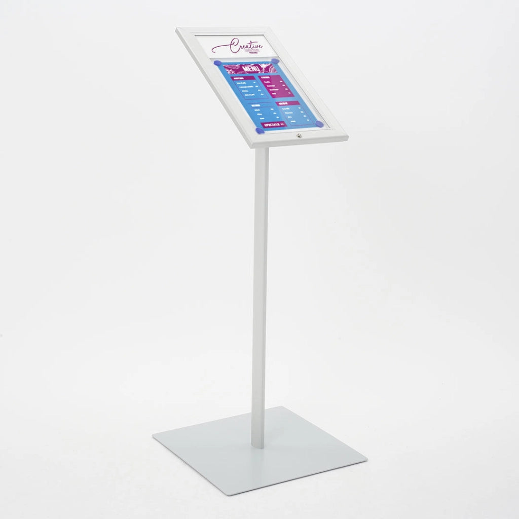 Espositore a Leggio con Piantana 29x47,7x2,3 cm in Alluminio Porta Menù Silver