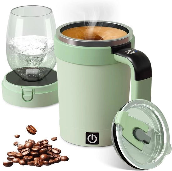 Bollitore automatico 380 ml - Display LCD touch con indicazione temperatura - In acciaio inossidabile - Compreso set di setole - Certificato IPX7 impermeabile - Caffettiera
