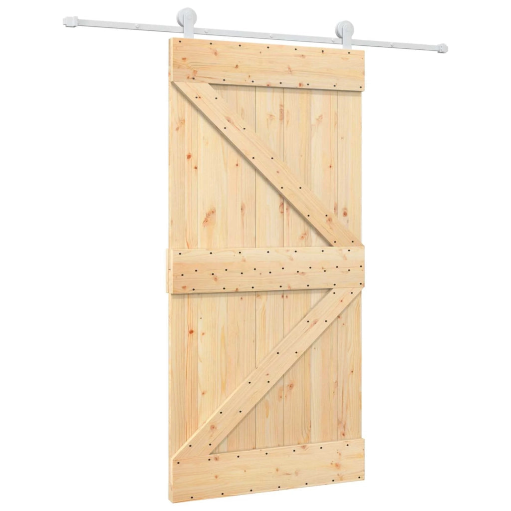 Porta scorrevole Naturale e Bianco 100 x 210 cm 3445025