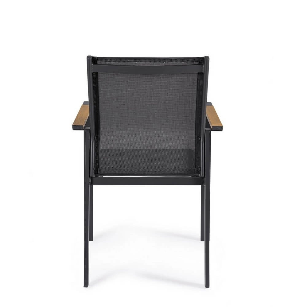 Set 4 Sedie con Braccioli Alluminio Antracite Moderno Esterno - ISKIEL