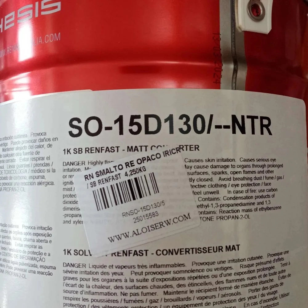 Renner renfast 5kg smalto opaco - tutti i ral 3000 - base nitro a rapida essiccazione, colore  ral 3018 - rosso fragola
