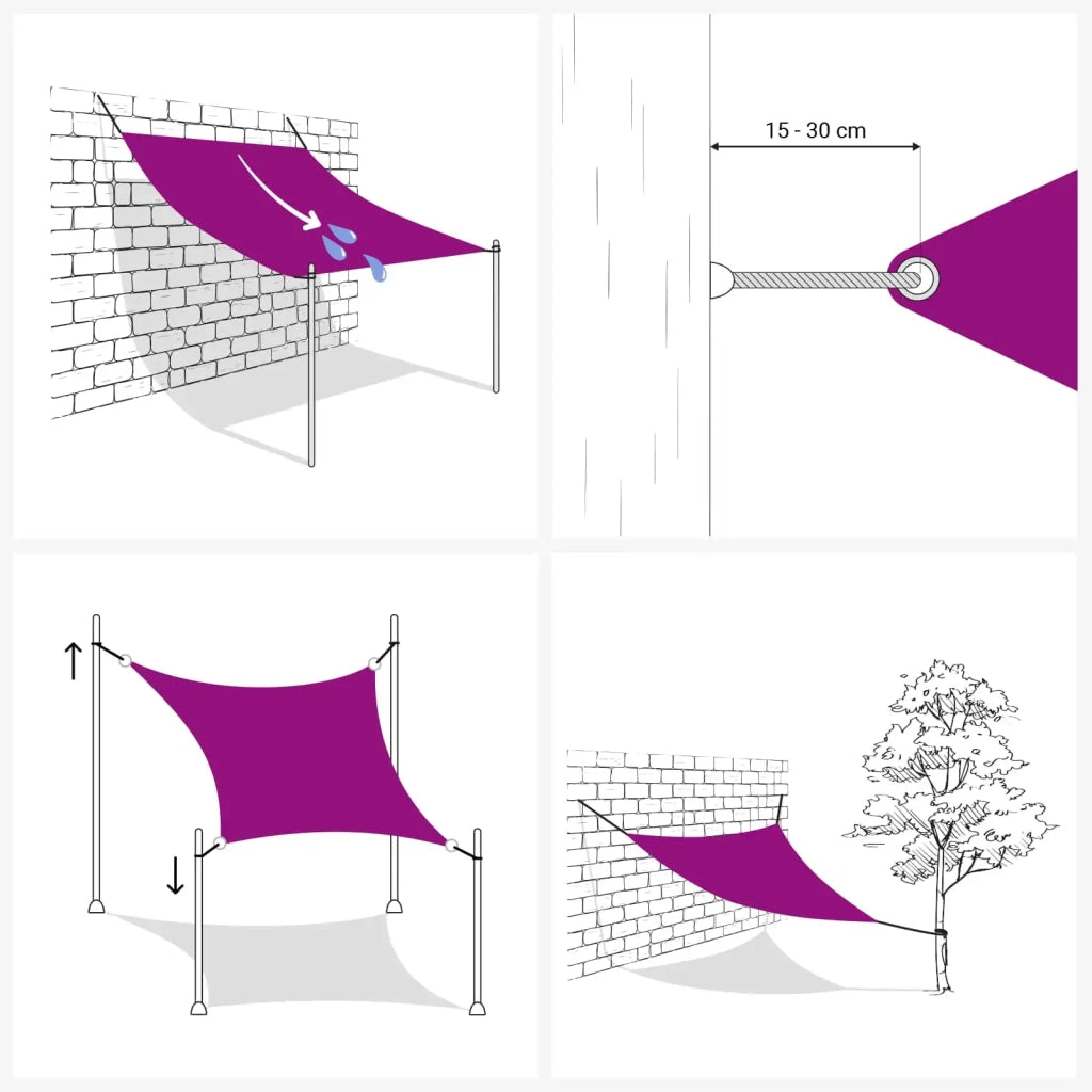 Vela da ombra solare Giallo e Bianco 6 x 4 m 42031077