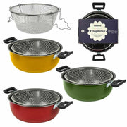1 Pezzo Friggitrice con Cestello e Manici Color 24 cm 3 Colori