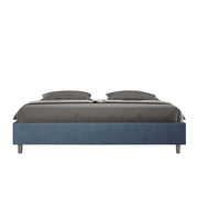 BS COM Letto matrimoniale king size con rete imbottito 190x210 microfibra blu
