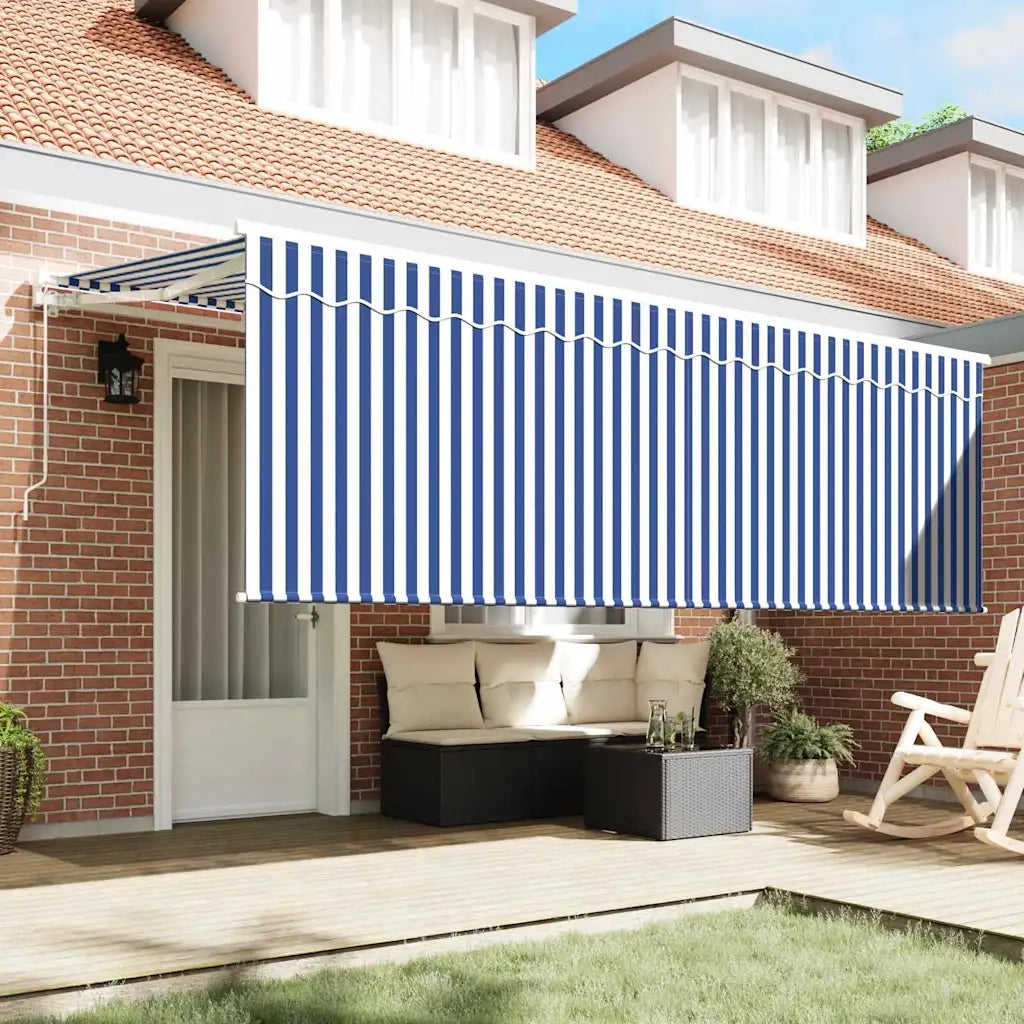 Tenda Retrattile Blu e Bianco 400 x 200 cm 3329775