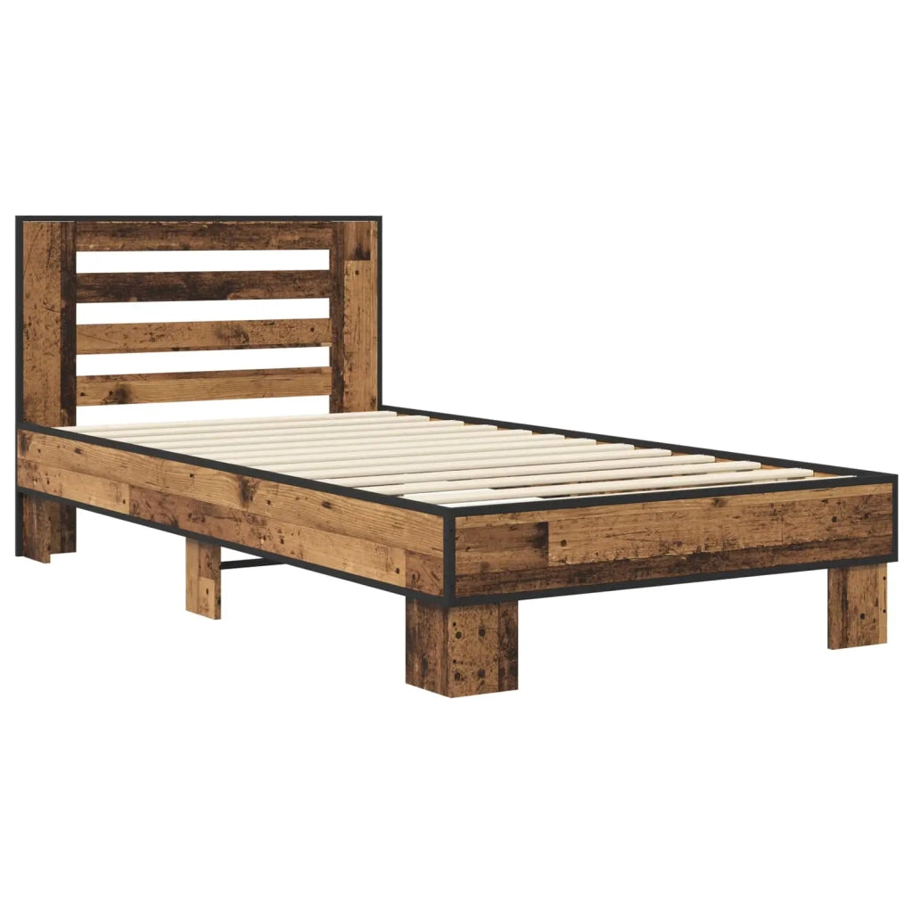 Letto singolo | Letto per adulti | Struttura letto con testata Legno antico 80 x 200 cm
