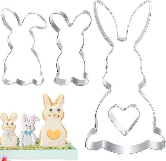 Forma di Pasqua di Coniglio da Cioccolato - 12,7/8,5/8cm - Grande Forma di Pasqua per Cioccolatini - Acciaio Inossidabile - Forma di Pasqua per Fondant