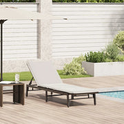 Lettino Prendisole con Cuscino Marrone in Polyrattan 4104080
