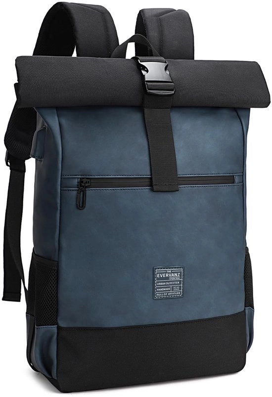 Borsa da Spalla per Laptop con Porta Laptop 17 Pollici - Zaino in Pelle e Poliestere con Alimentatore USB - Zaino per Uomo e Donna con Cerniera Grande e Impermeabile