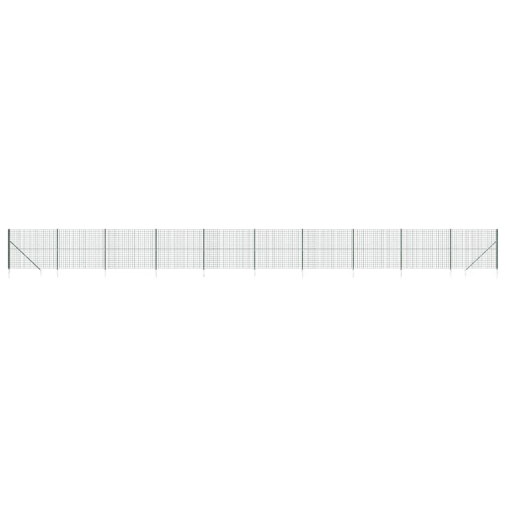 Recinzione Metallica con Picchetti Ancoraggio Verde 1,6x25 m 154140