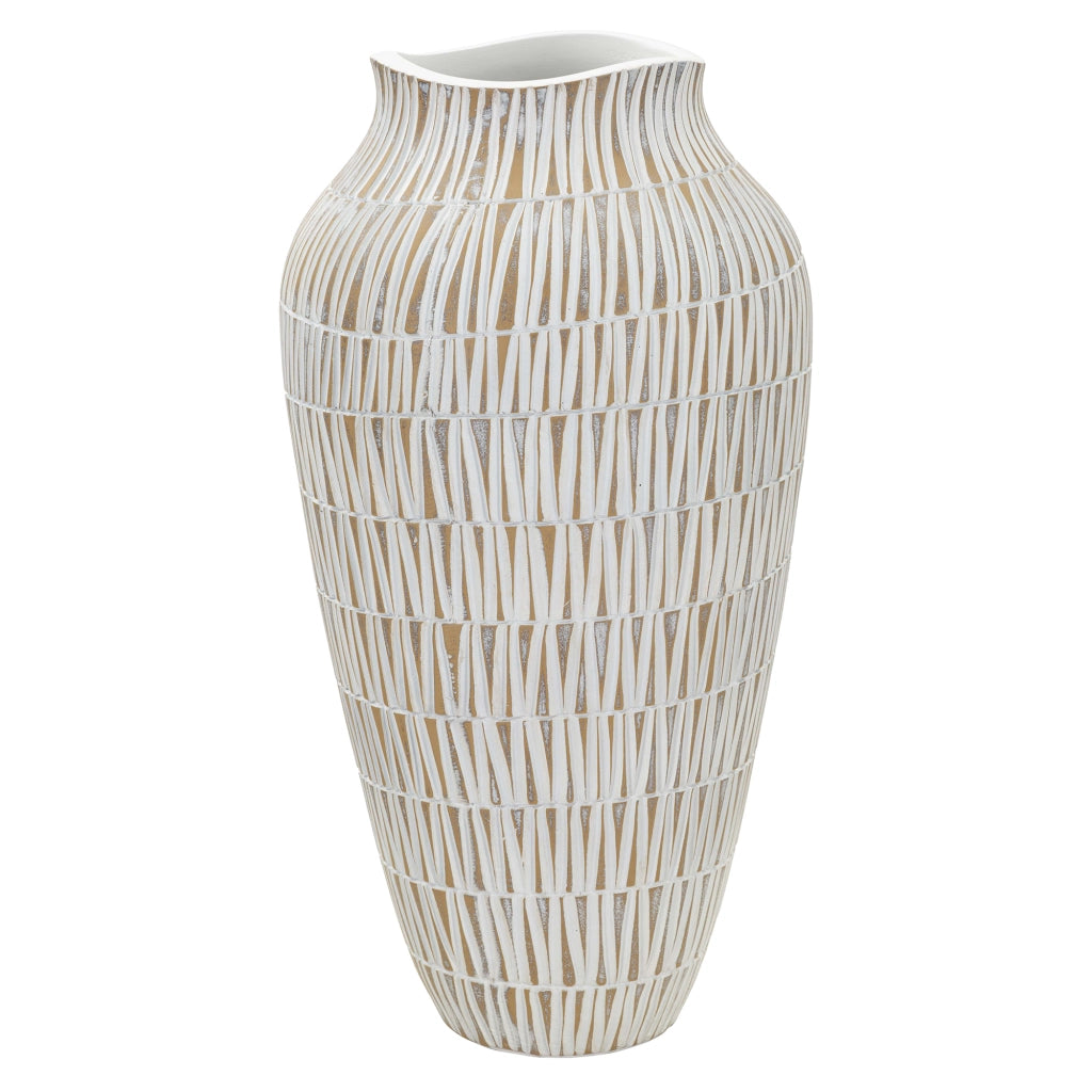 Rugero, Vaso Colore Struttura Beige, Bianco