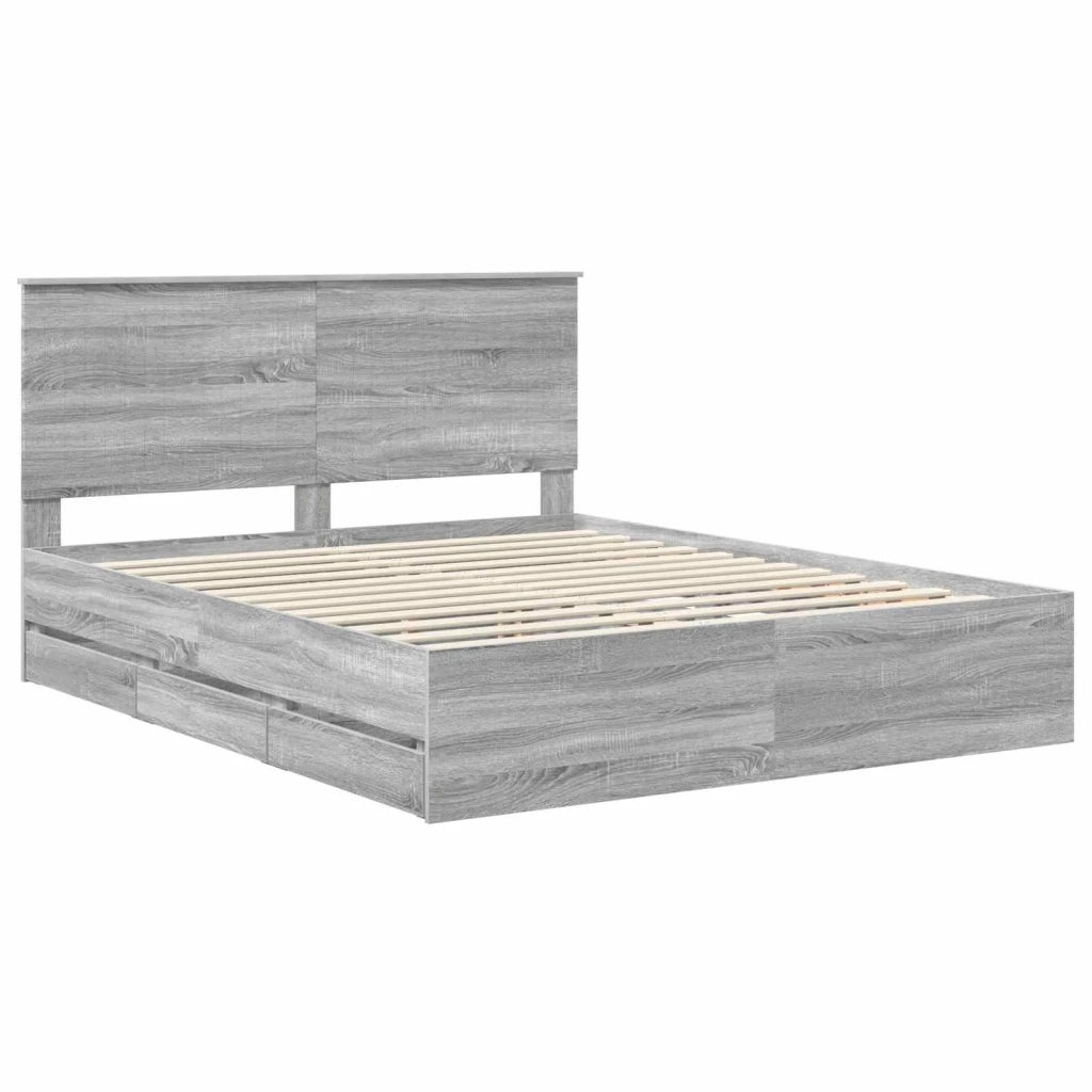 Struttura del letto con cassetto Grigio Sonoma 160 x 200 cm 3411101