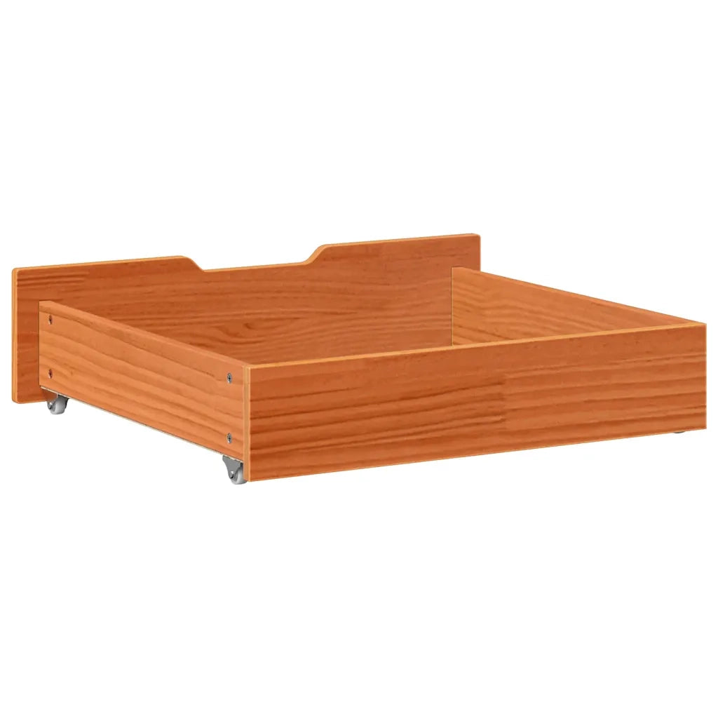 Cassettoni per Letto 2 pz Marrone Cera 75x55x17 cm Legno di Pino CFW2742641
