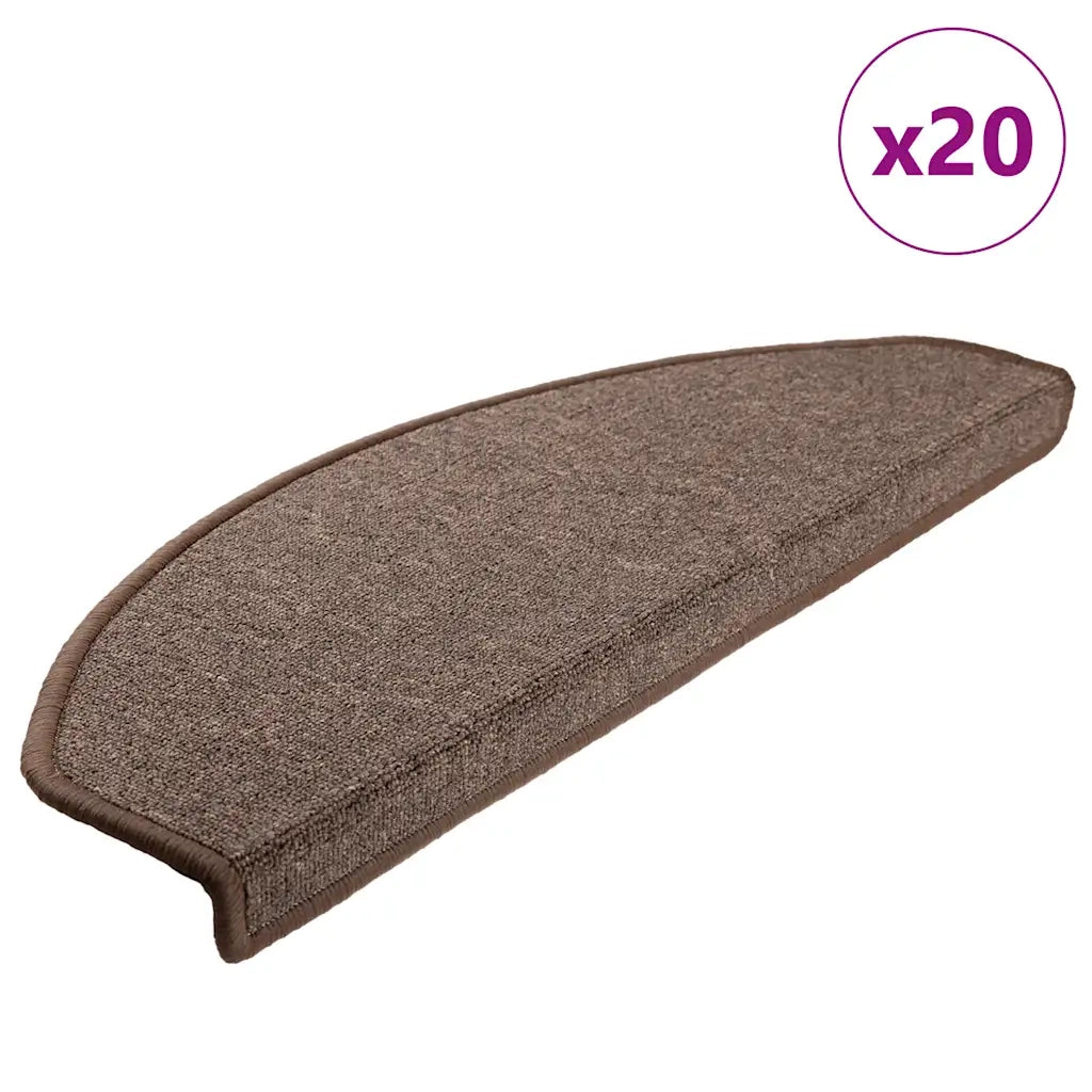 Tappetini per scale 20 pz 65x24x4 cm Marrone caffè Semicircolari Grandi 3365793
