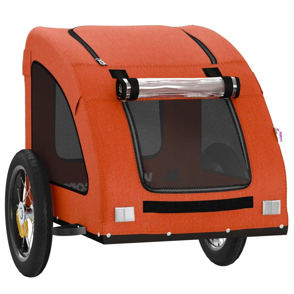 Rimorchio da Bici per Animali Arancione e Grigio Oxford e Ferro CFW7894459