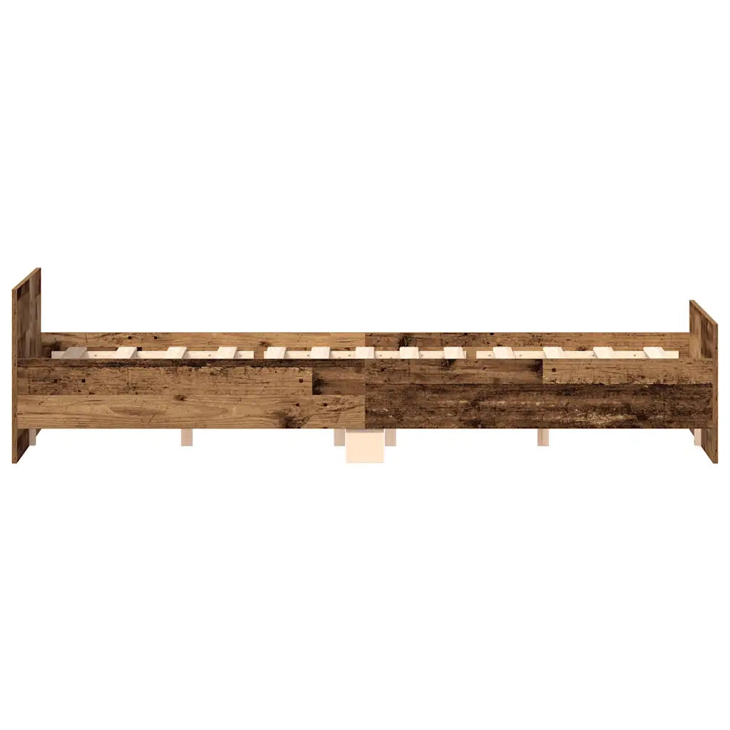 Letto matrimoniale | Letto per adulti | Giroletto senza Materasso Legno Antico 120x200cm in Truciolato