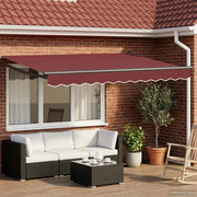 Tenda retrattile manuale con LED Borgogna e Antracite 3 x 2 m 3419365