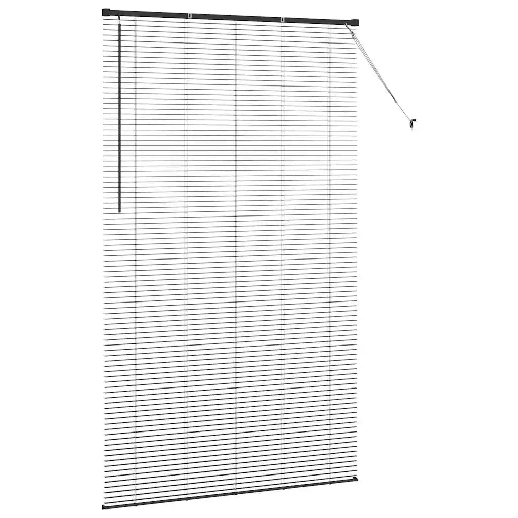 Tendaggi a Veneziana | Tenda a lamelle Nero 220 x 125 cm Alluminio