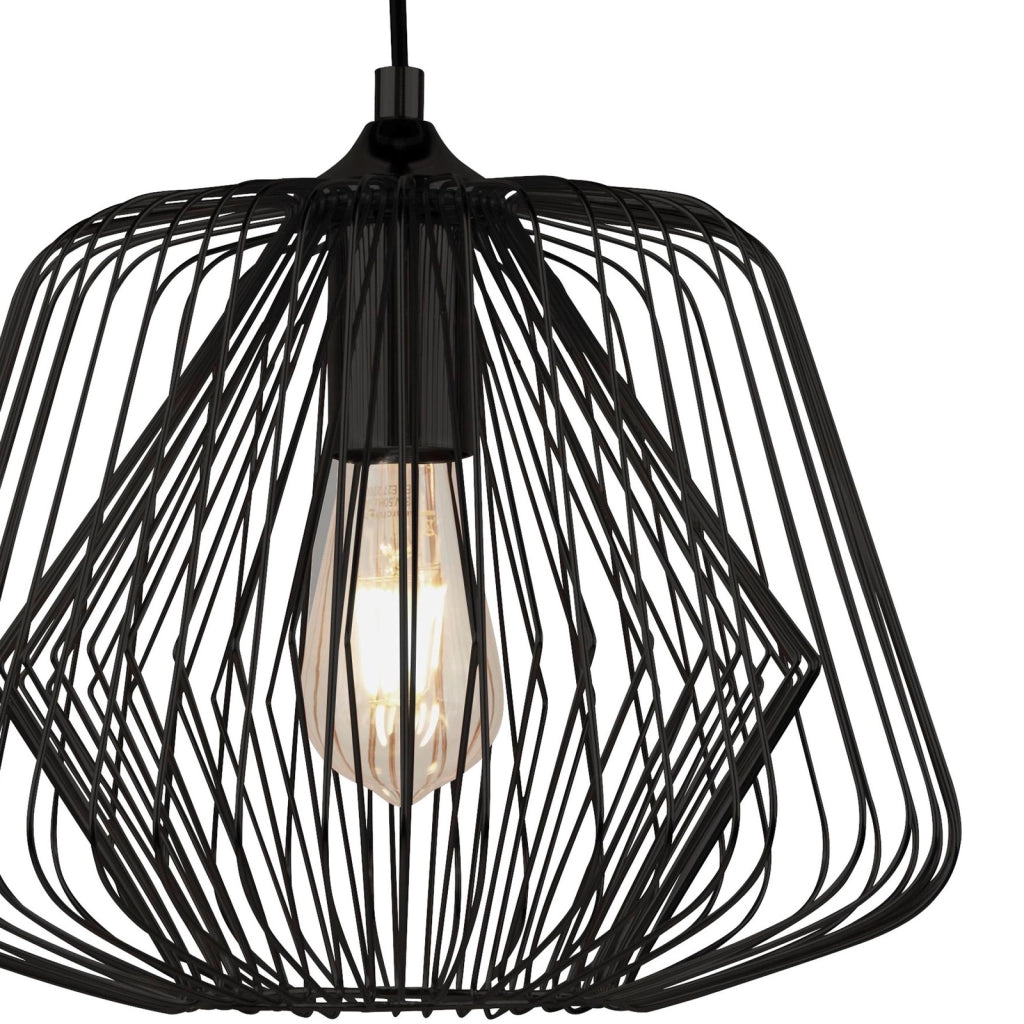Sospensione Moderna Bell Acciaio Nero 1 Luce E27