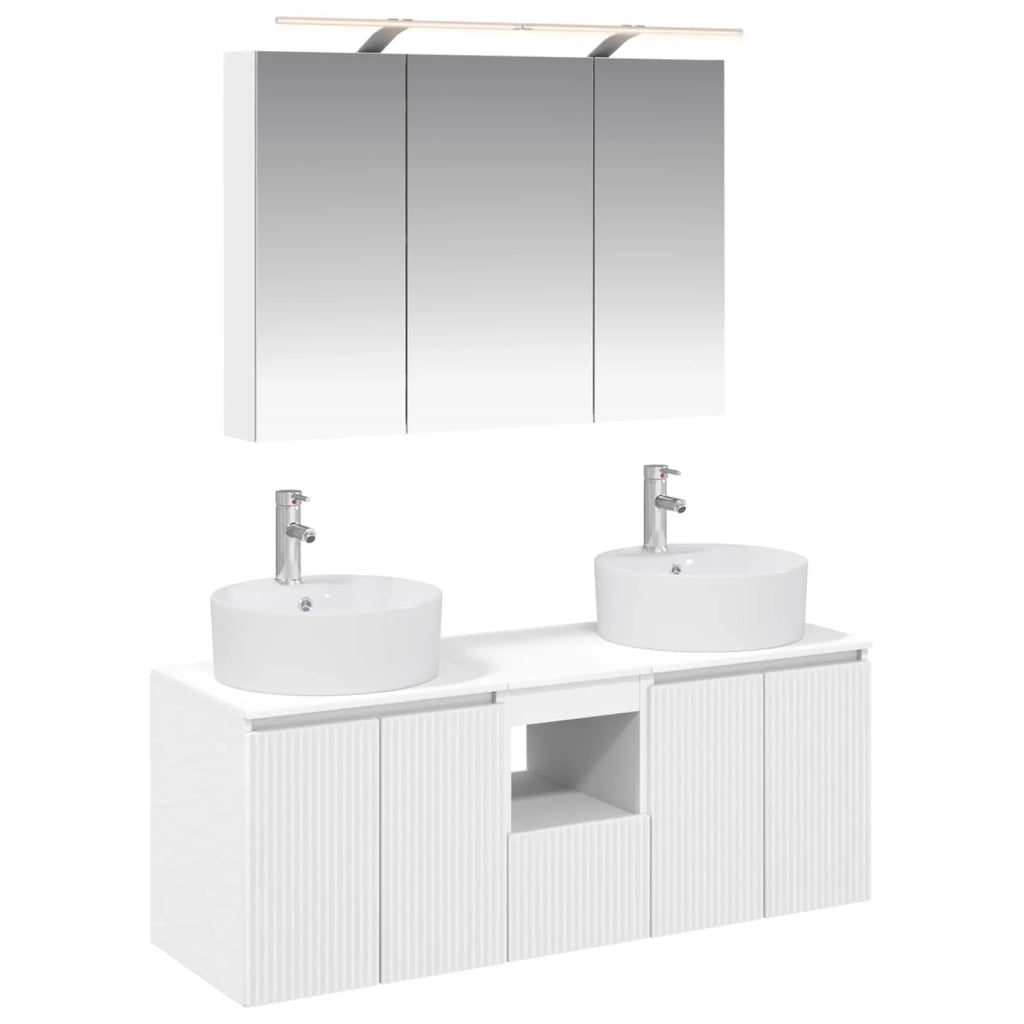 Set di Armadi da Bagno 4 pz Bianco Legno ingegnerizzato 3406455