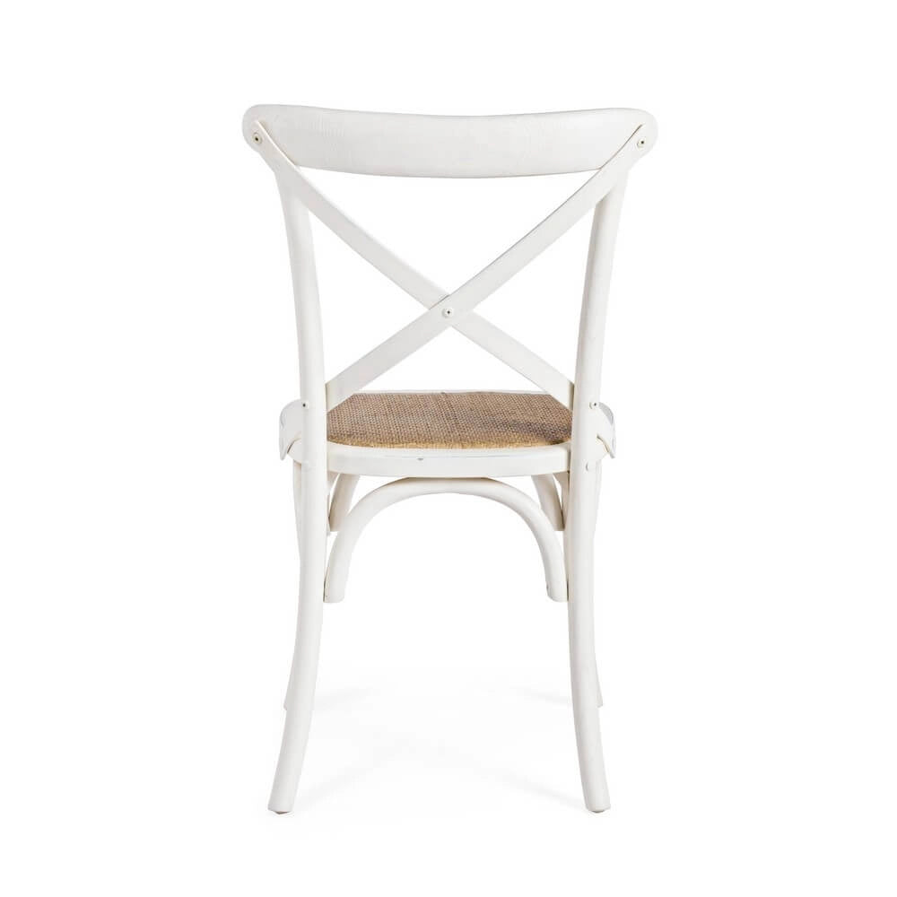 Sedia in Legno di Olmo con Seduta in Rattan Naturale - CROSS