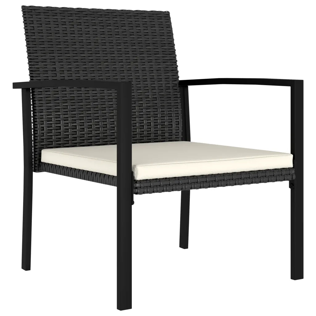 Set da Pranzo da Giardino 3 pz in Polyrattan Nero 3065705