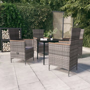 Set da Pranzo da Giardino 5 pz con Cuscini Grigio 3099450
