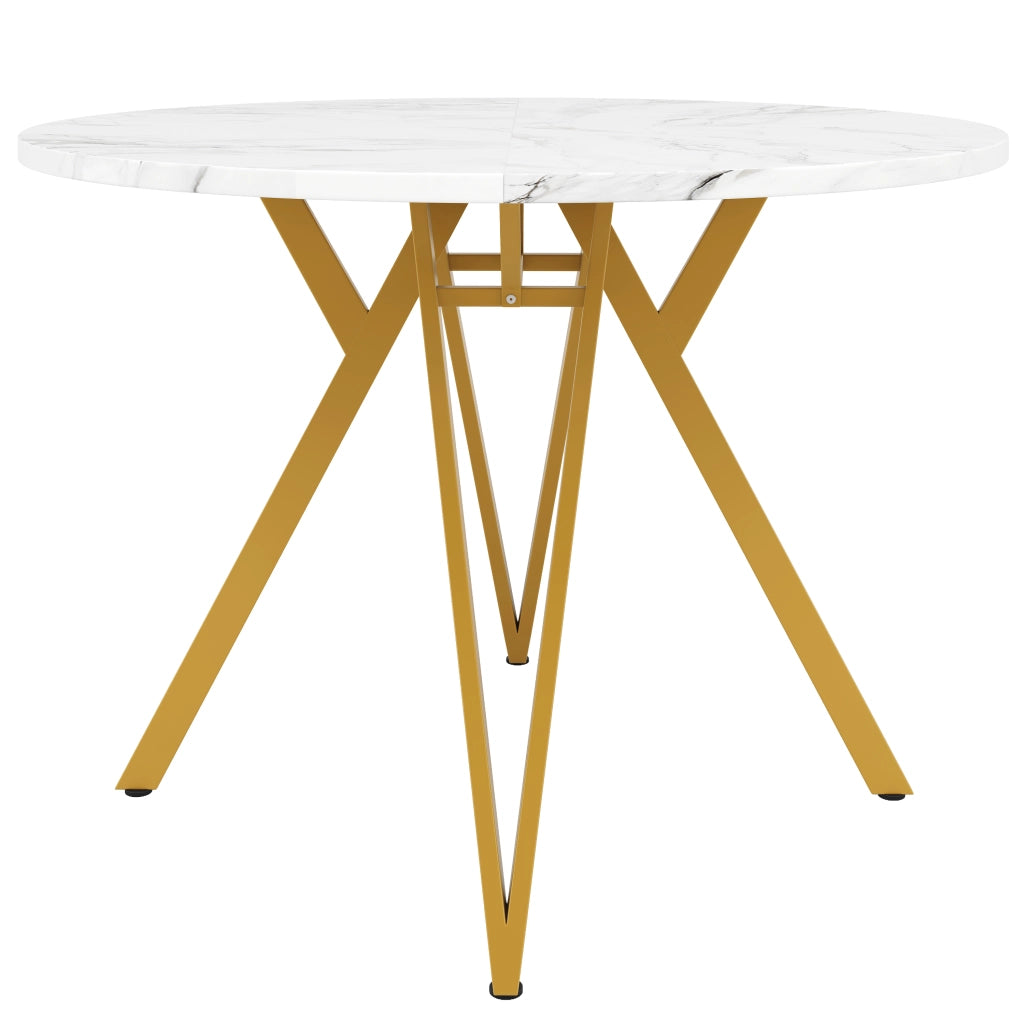 Tavolo da pranzo rotondo (100¡Á100¡Á76 cm), tavolo da pranzo per cucina, tavolino rotondo per 4 persone, adatto per sala da pranzo, soggiorno, eleganti
