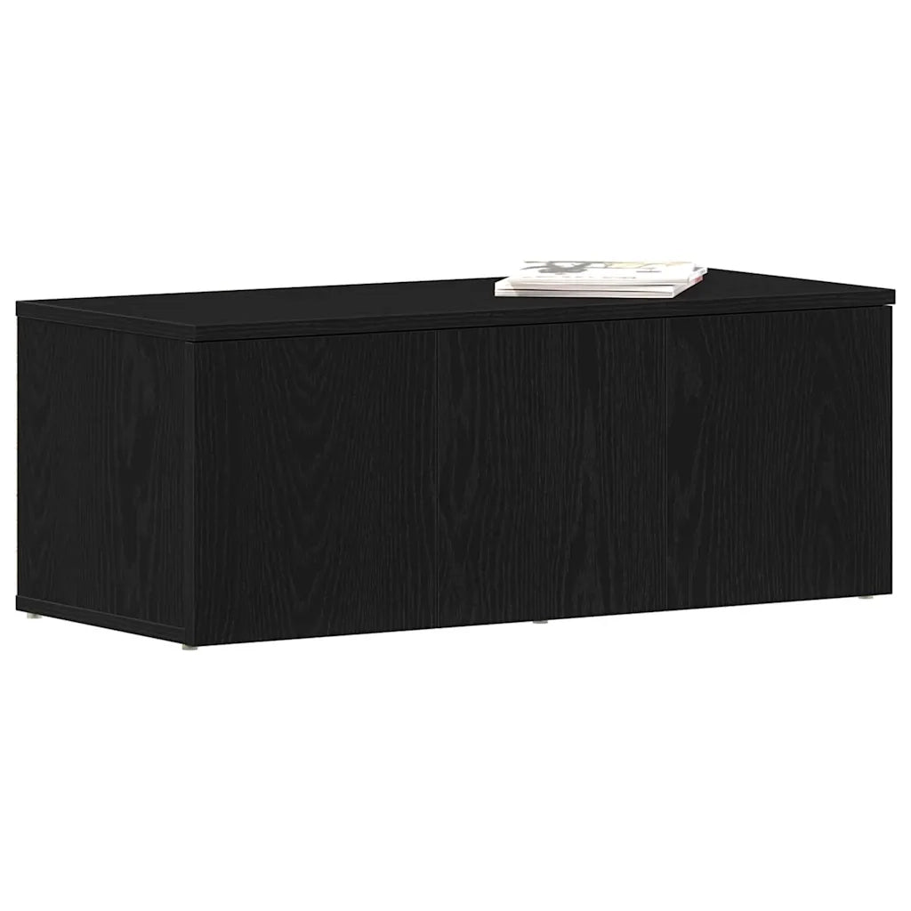 Mobile TV basso con cassetto dal design moderno 80 x 34 x 30 cm in legno composito di rovere nero 02_0051867