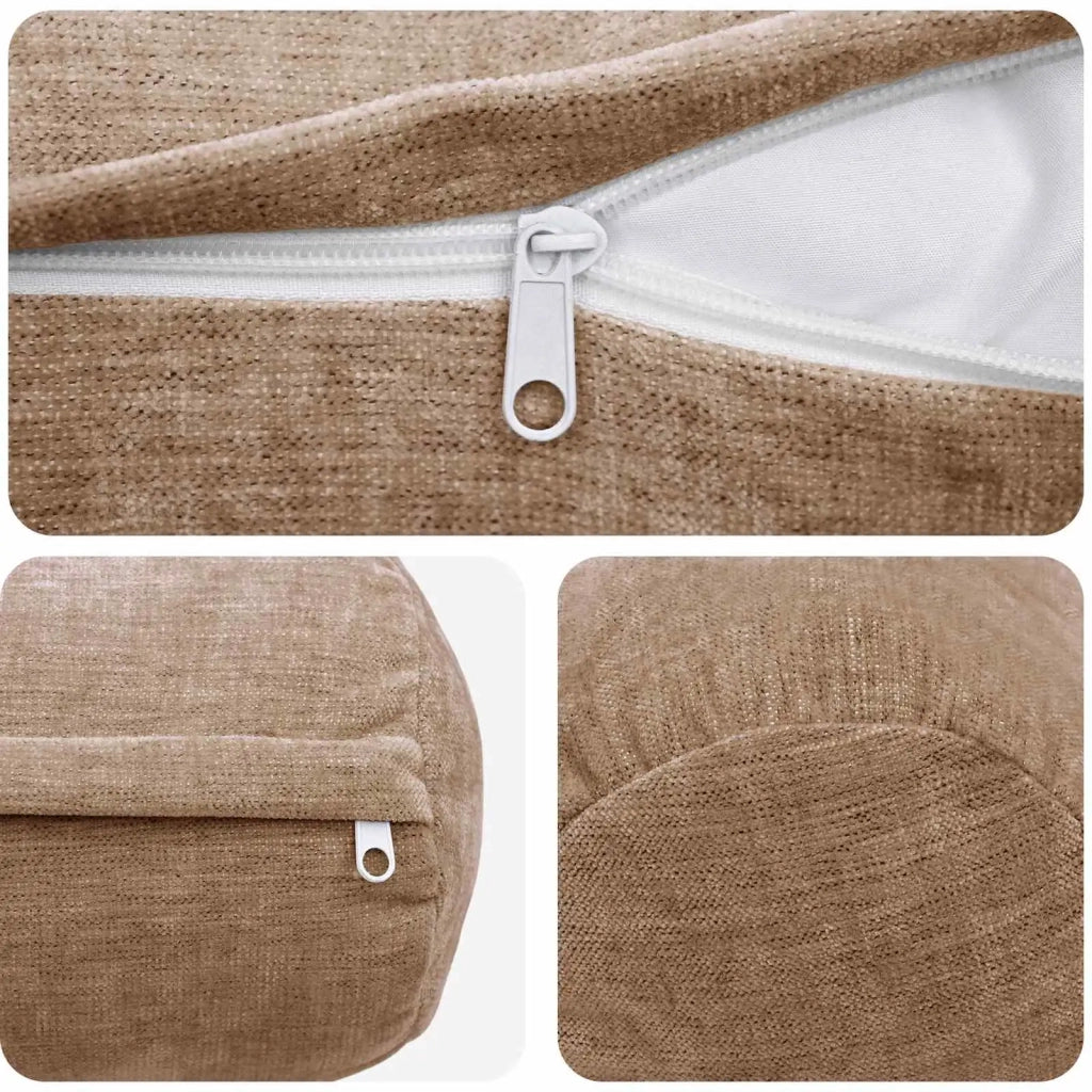 Federa 6 pz HEERLEN Marrone Ø 15 x 40 cm Tessuto Chenille 923290