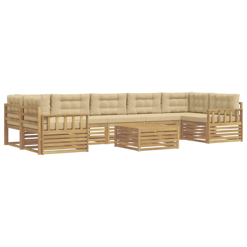 Set di divani da esterno 8 pcs Bianco e Beige 3390198