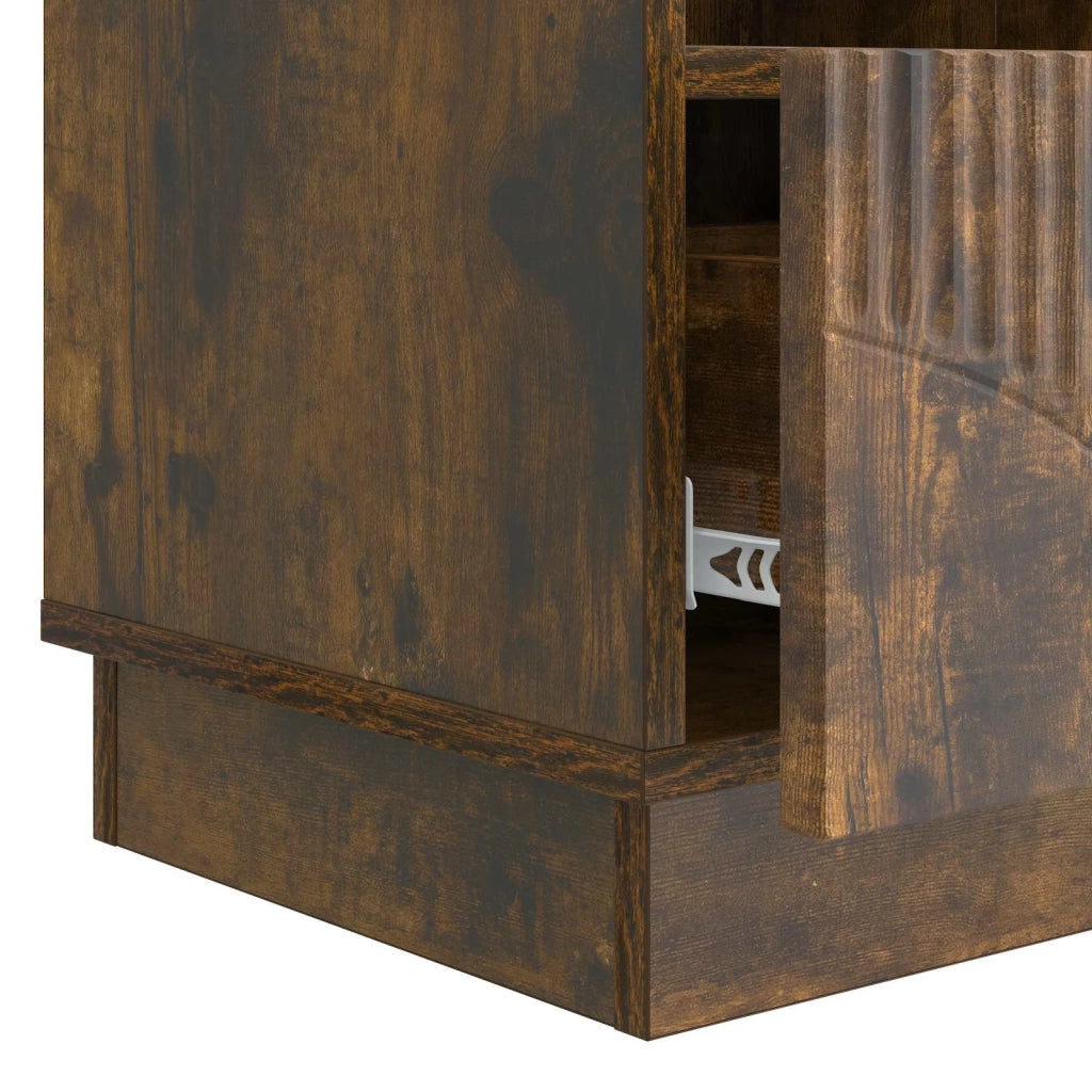 Mobile TV Rovere Fumo 102 x 34,5 x 47 cm Legno ingegnerizzato 895370