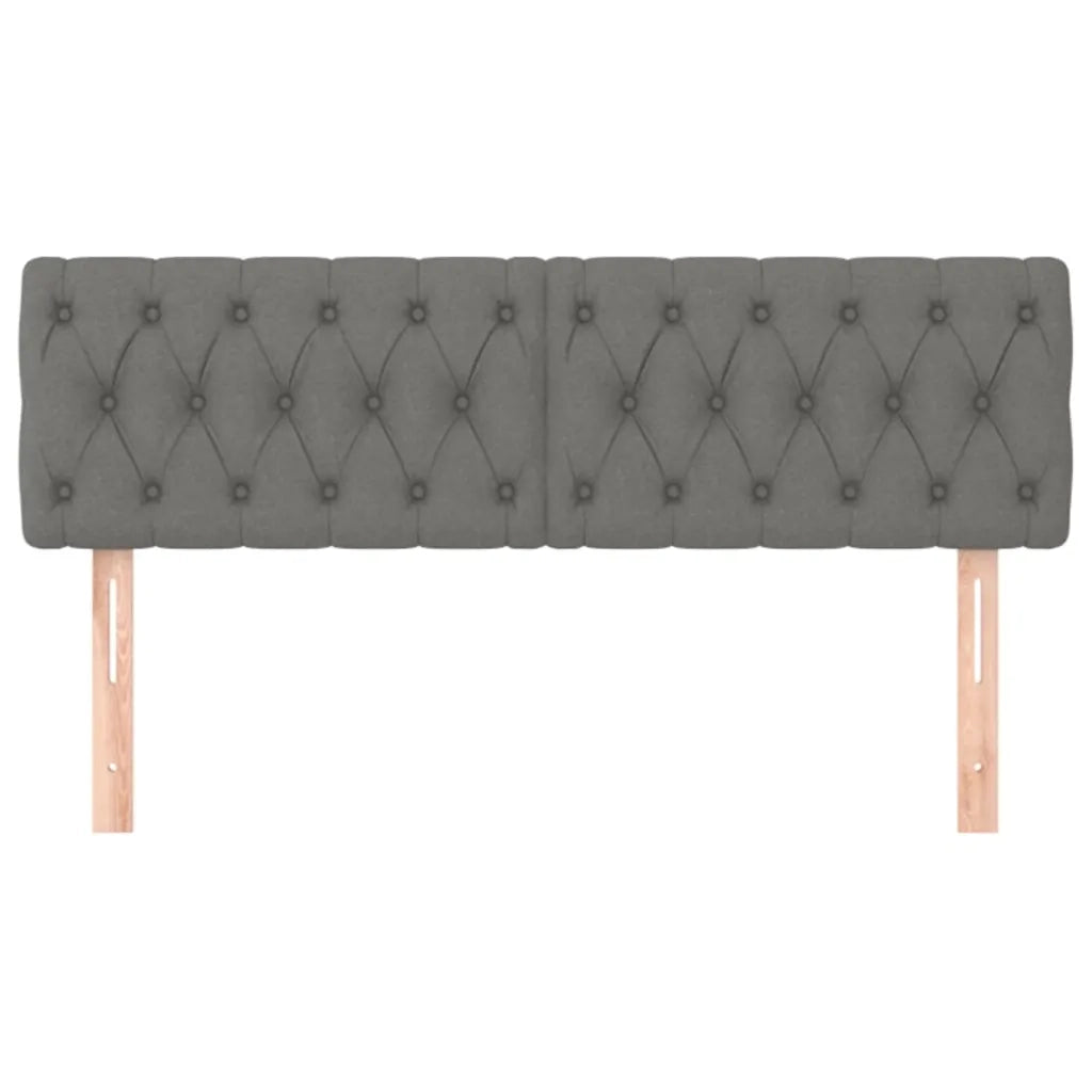 Testiera | Testata Grigio Scuro 160x7x78/88 cm in Tessuto