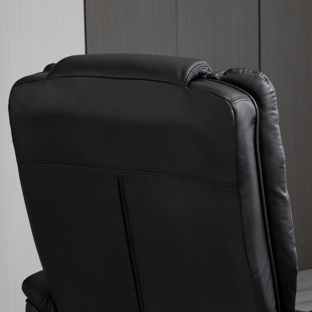 Set Poltrona Relax e Pouf Poggiapiedi, Girevole a 360¡ã e Reclinabile, Similpelle PU