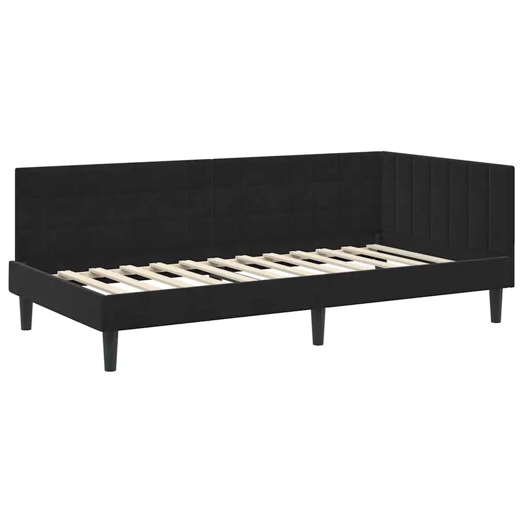 Struttura Letto Angolare con Materasso 2 pcs Nero Velluto 3393973