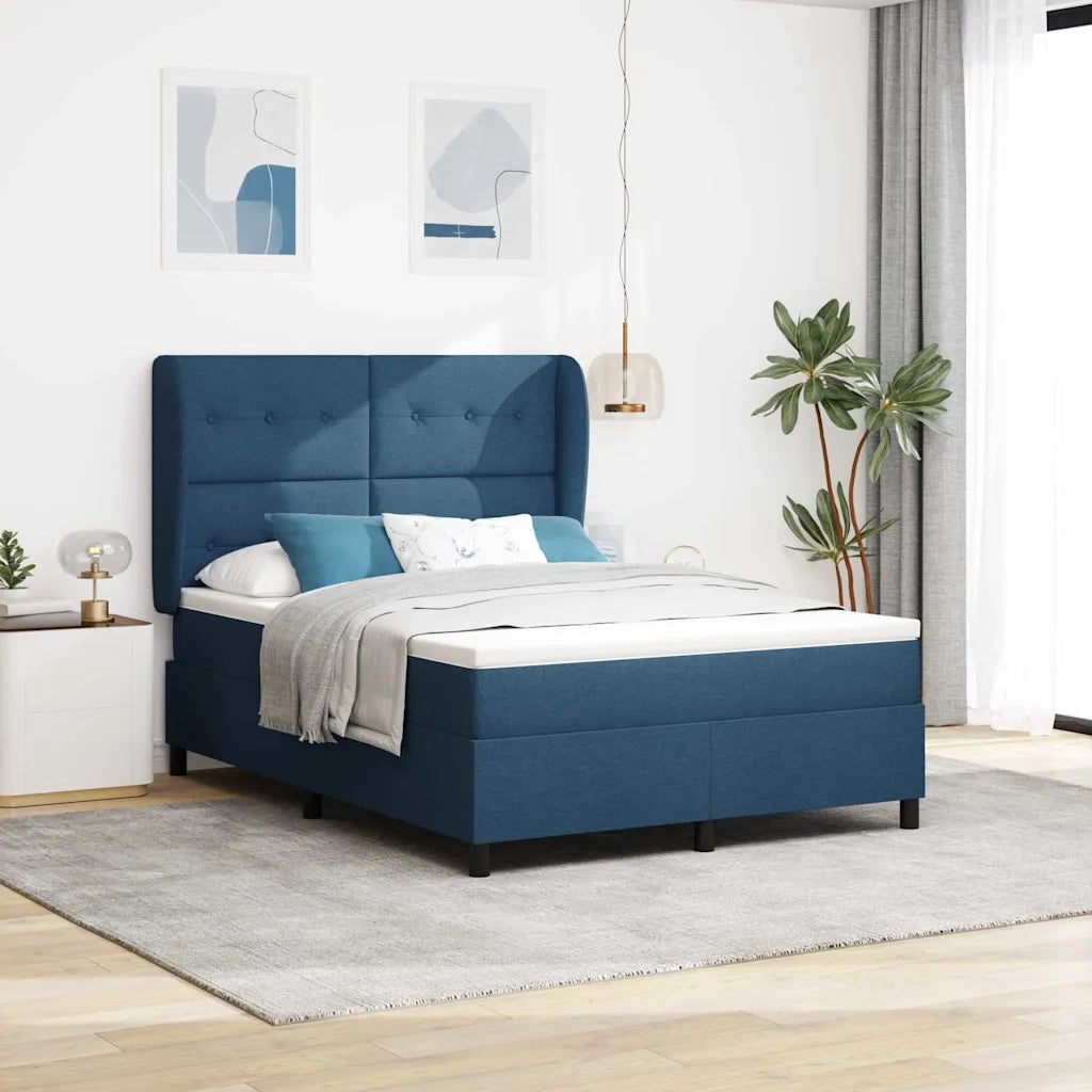 Letto a molle con materasso Blu 140 x 200 cm Tessuto 3340570