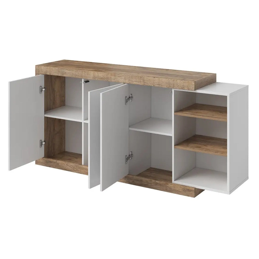 Buffet SINATRA – 180 cm in quercia e bianco lucido