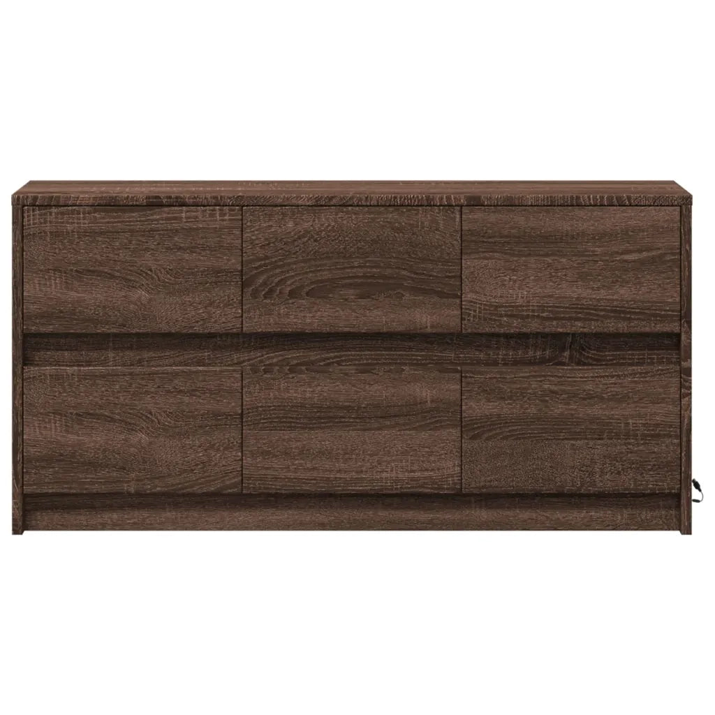 Mobile Porta TV con LED Rovere Marrone 100x34x50 cm Truciolato 852221
